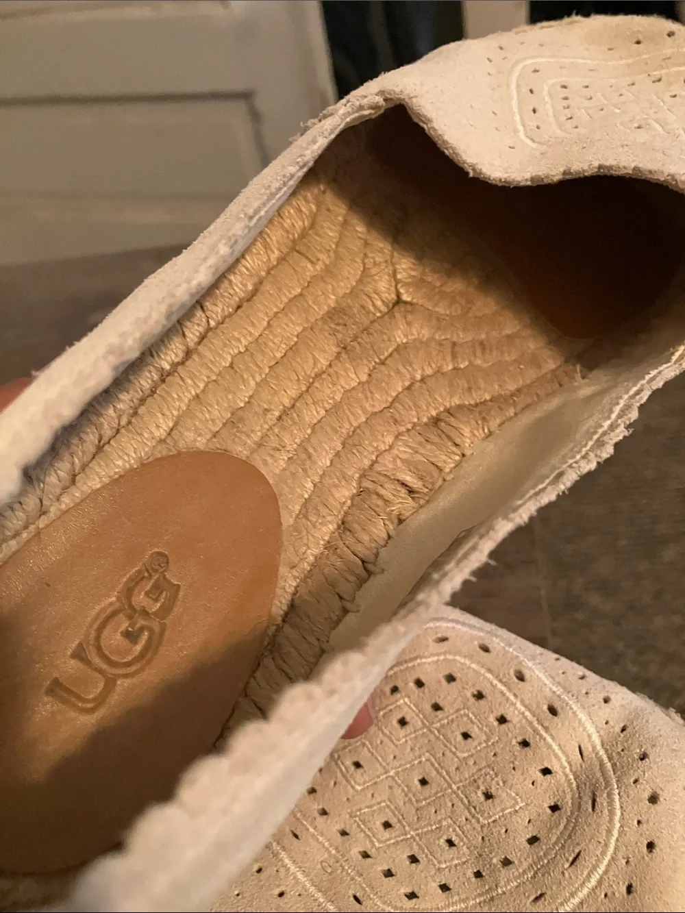 UGG Women's Cream Suede Espadrille Slip-On New without tags